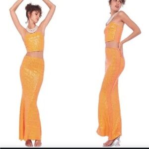 Norma Kamali Two Piece Sequin Set